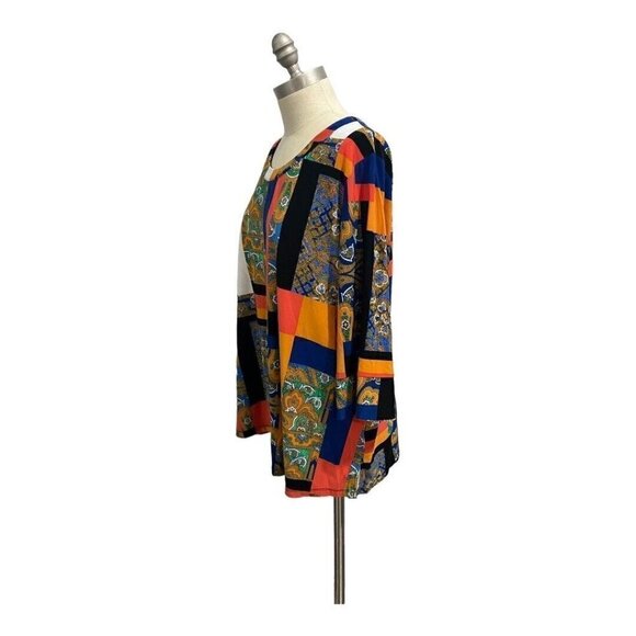 Jones Studio XL Blouse Top Printed No Wrinkle Travel - Picture 4 of 6